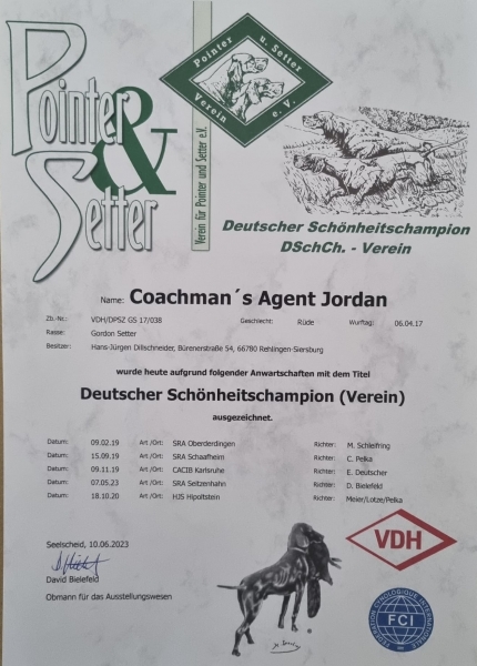 Coachman's Agent Jordan ist Deutscher Schönheitschampion!